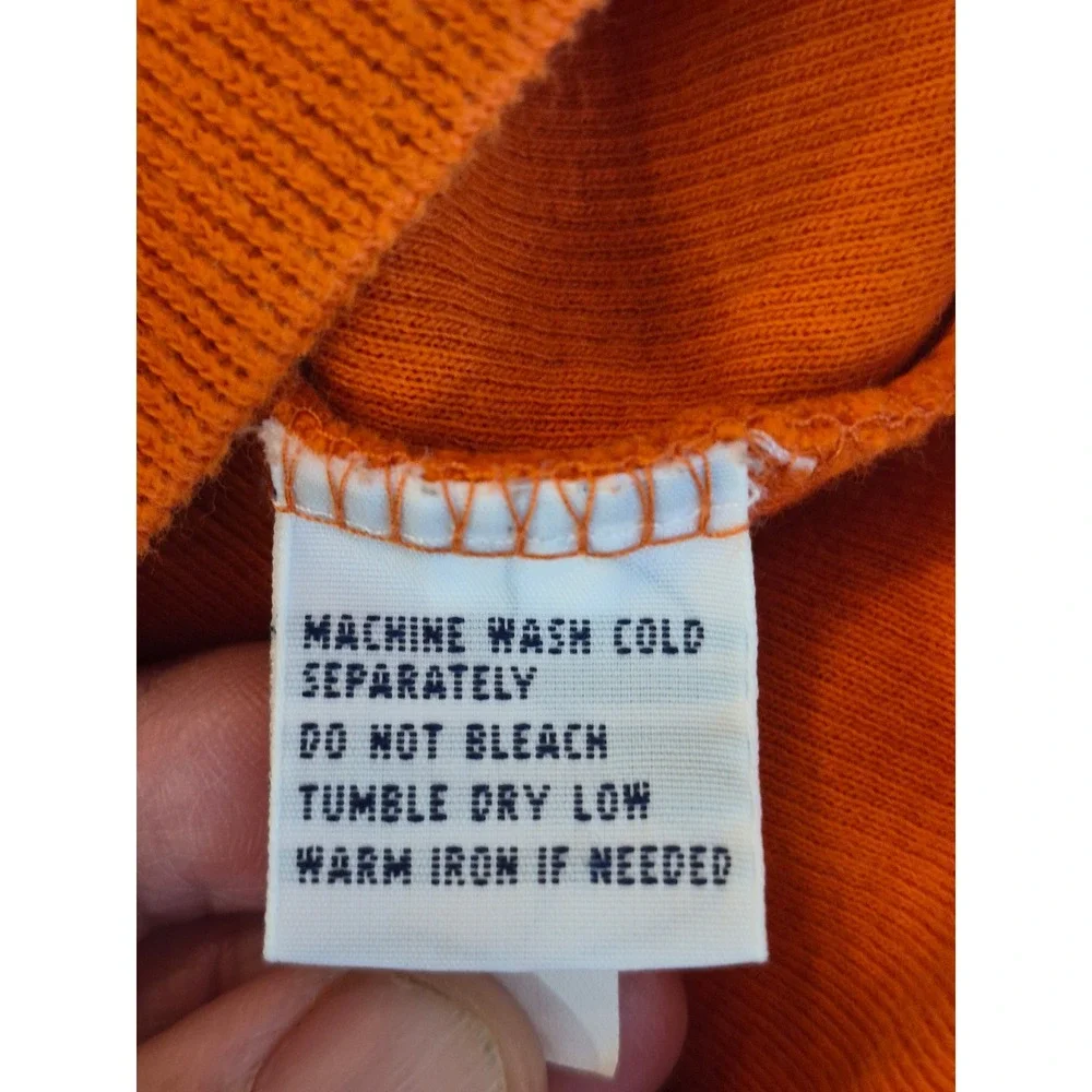 Polo Ralph Lauren Mens Orange 100% Cotton 1/4 Zip Pullover Sweater Large Preppy
